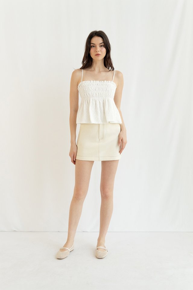 TALLULA BABYDOLL TOP EYELET