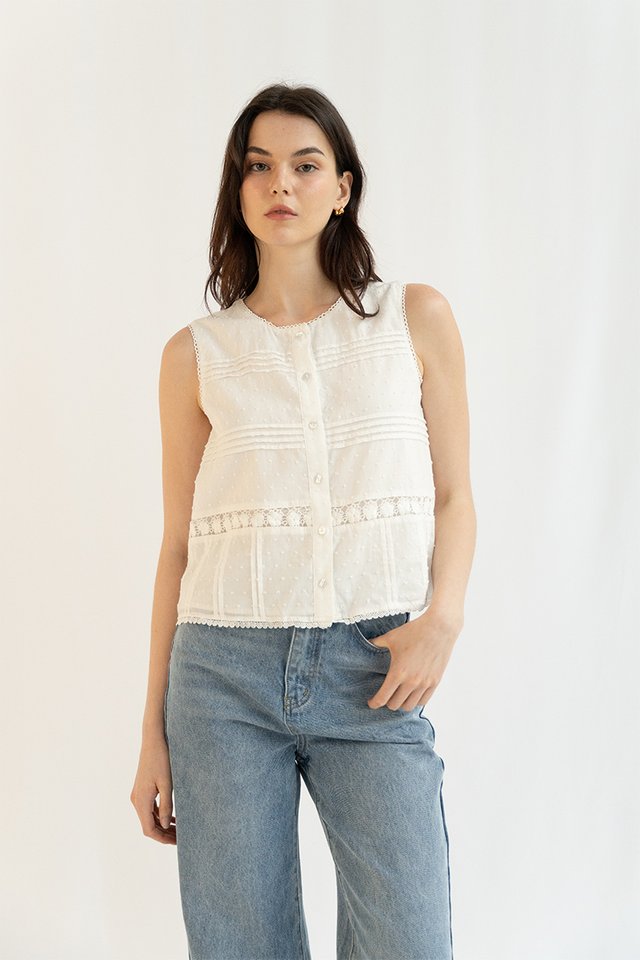WILDA COTTON TOP WHITE