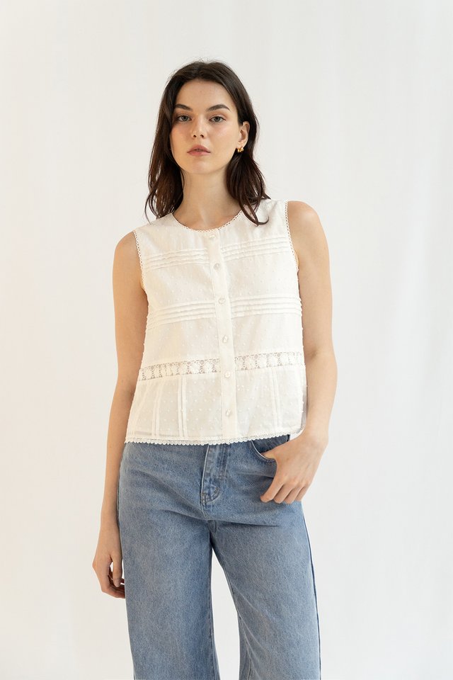 WILDA COTTON TOP WHITE