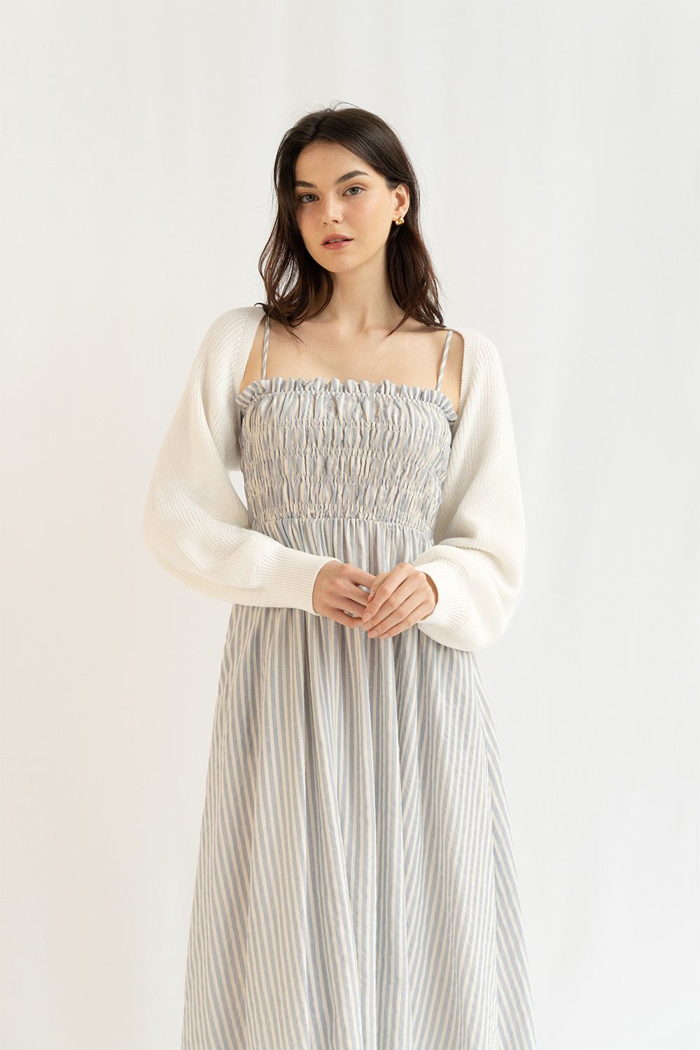 BIANCA KNIT BOLERO TOP WHITE | The Willow Label