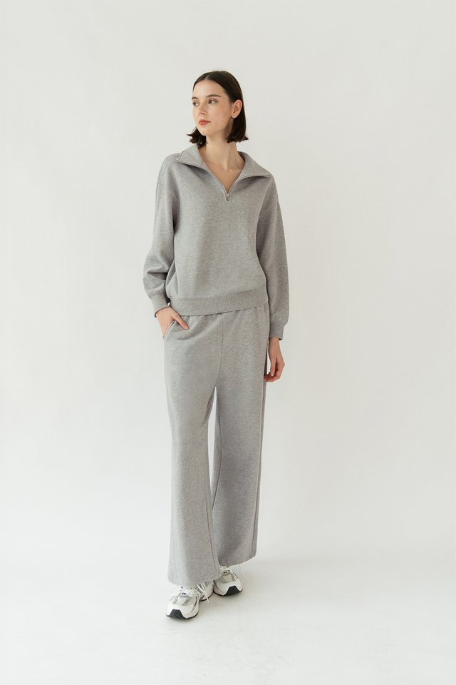 ARLO COTTON DRAWSTRING PANTS HEATHER