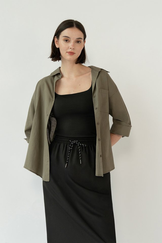 BRIE LINEN OVERSIZED SHIRT HERB