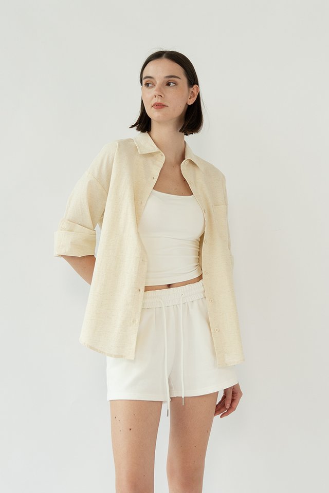 BRIE LINEN OVERSIZED SHIRT SAND