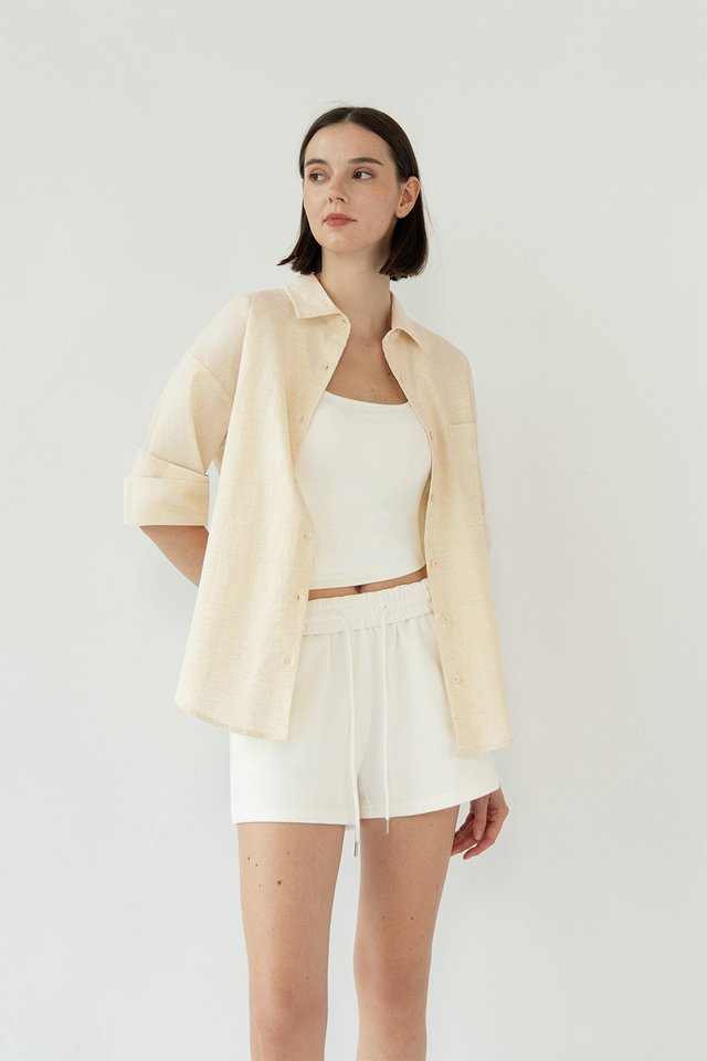 BRIE LINEN OVERSIZED SHIRT SAND
