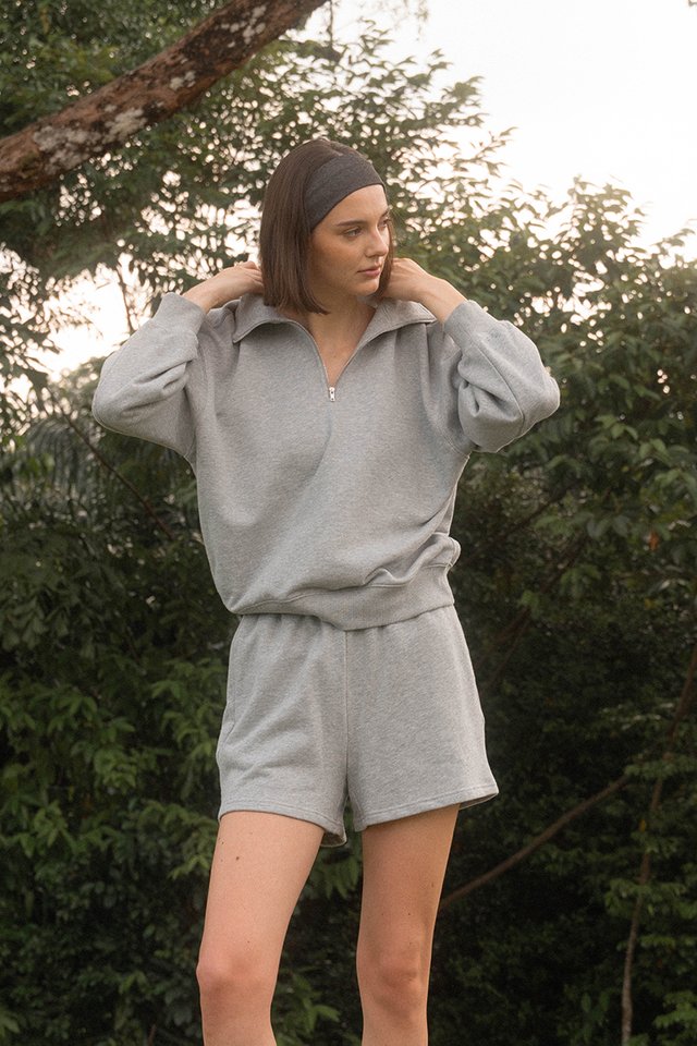 COREY COTTON HALF-ZIP PULLOVER HEATHER
