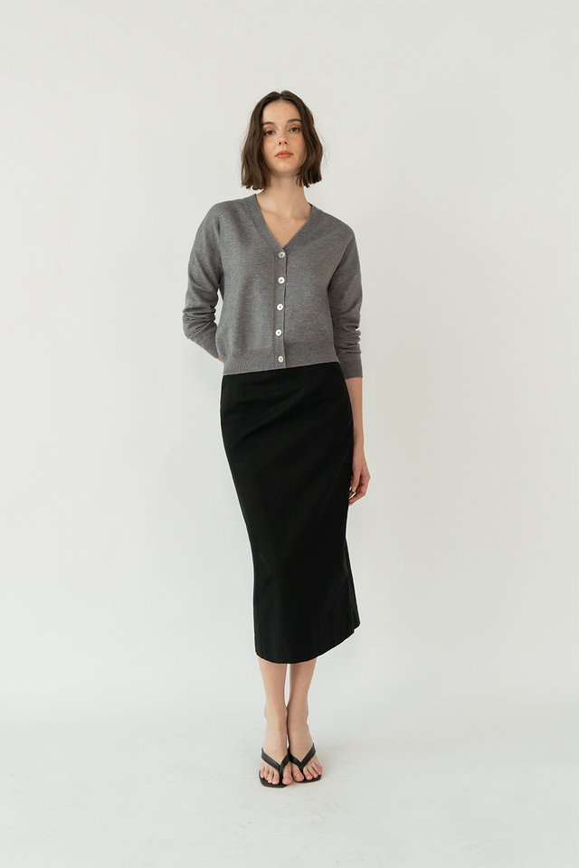 DAYNA LINEN SKIRT BLACK