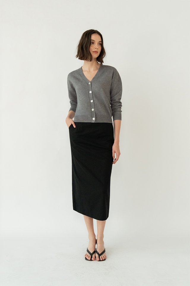 DAYNA LINEN SKIRT BLACK