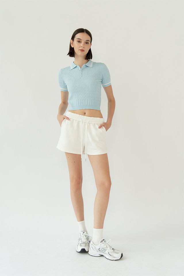 GLENN COTTON DRAWSTRING SHORTS WHITE