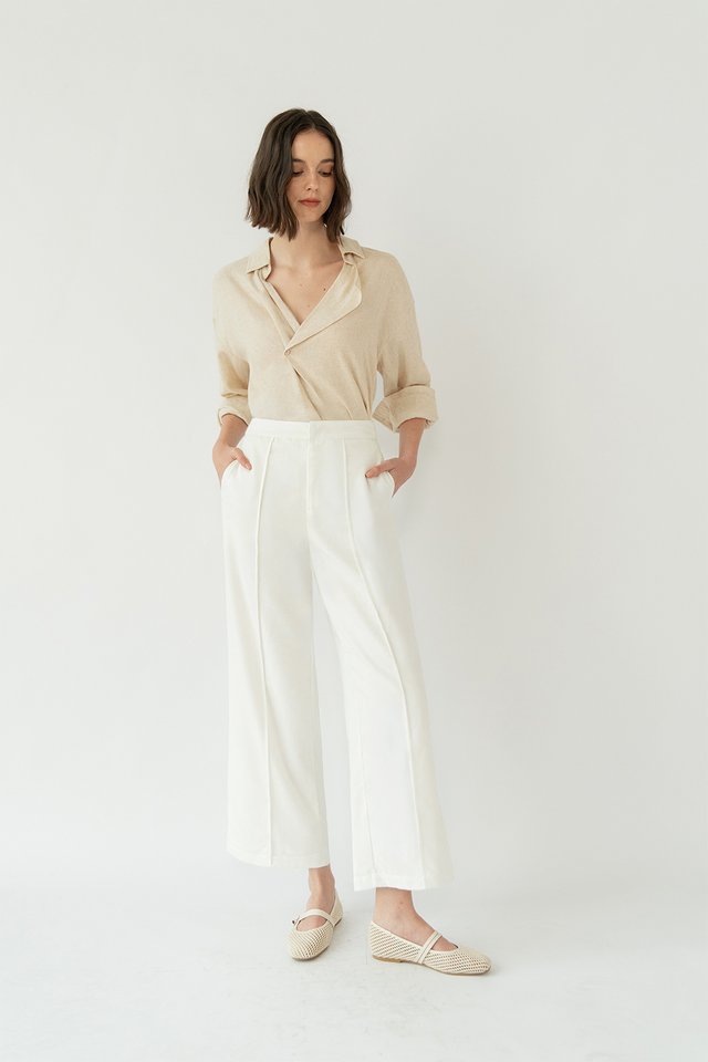 JAE FOLDOVER SOFT LINEN SHIRT SAND