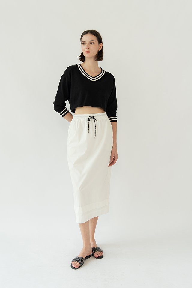 JULIE DRAWSTRING SKIRT WHITE