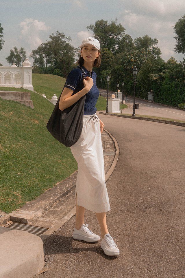 JULIE DRAWSTRING SKIRT WHITE