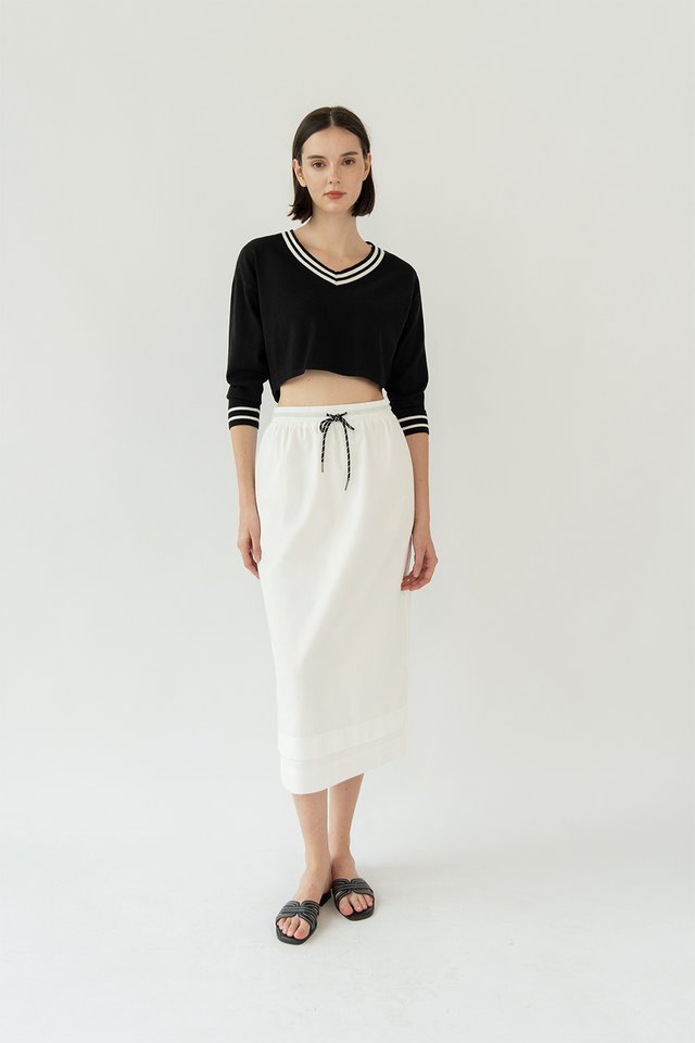 LEX CROPPED KNIT SWEATER BLACK