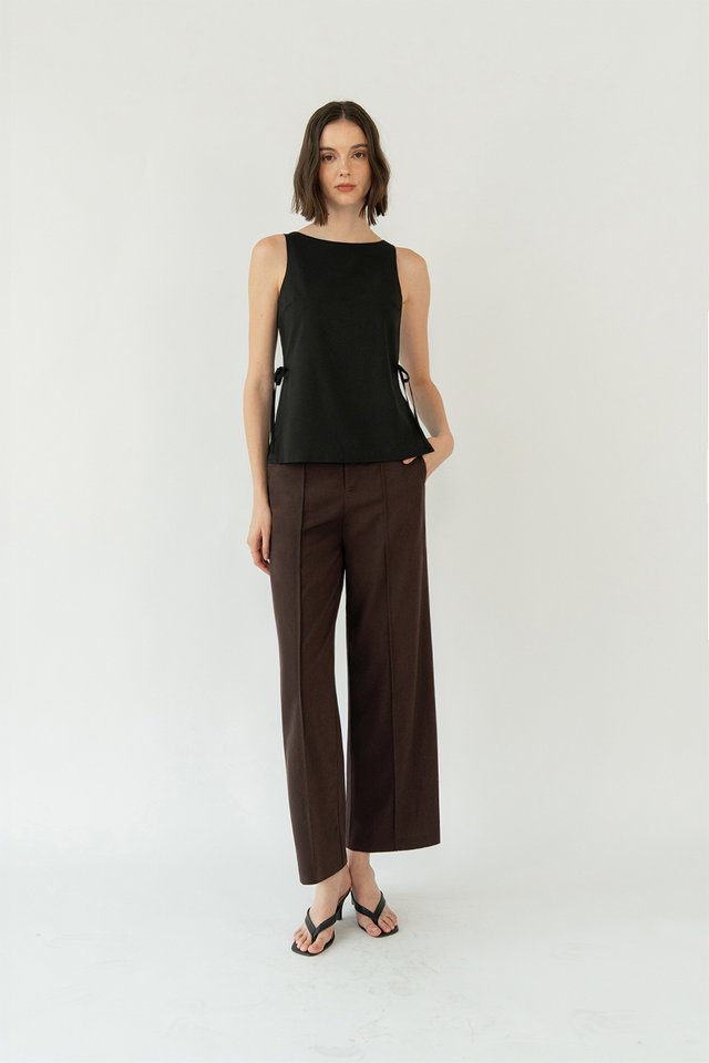 LUMI SIDE TIE TOP BLACK
