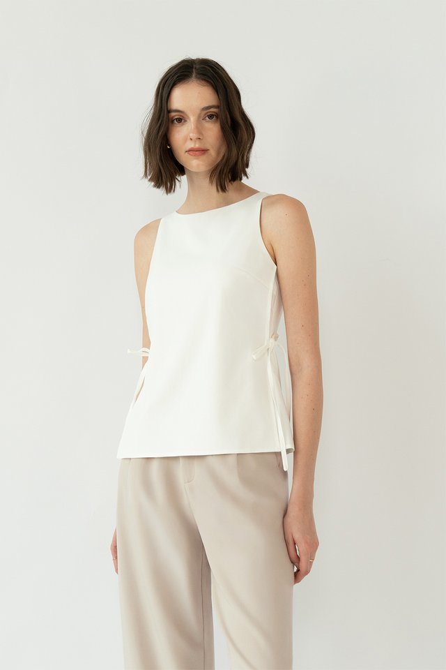 LUMI SIDE TIE TOP WHITE