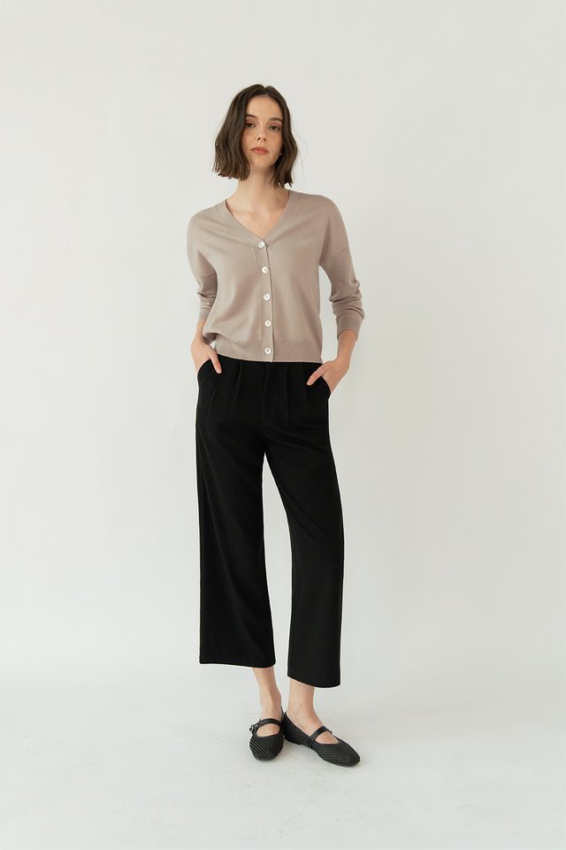 PAUL WIDE LEG CROPPED PANTS BLACK