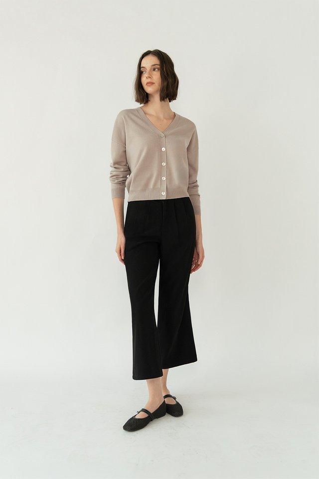 PAUL WIDE LEG CROPPED PANTS BLACK