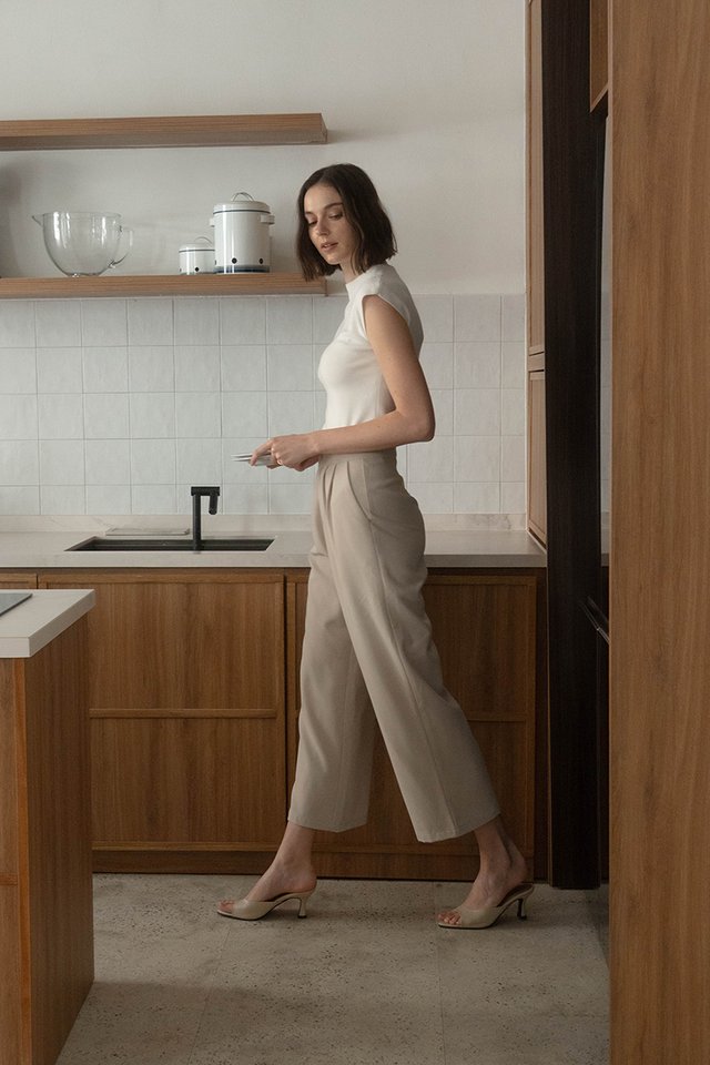 PAUL WIDE LEG CROPPED PANTS CASHEW