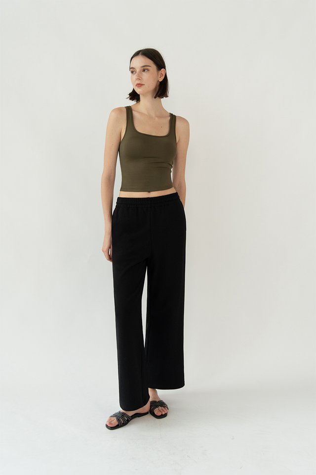 ZOE OPEN BACK PADDED TANK TOP ASH