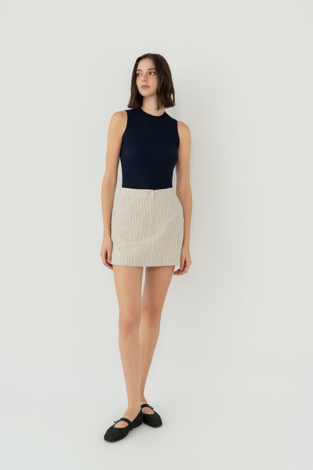 HIGH NECK KNIT TANK NAVY
