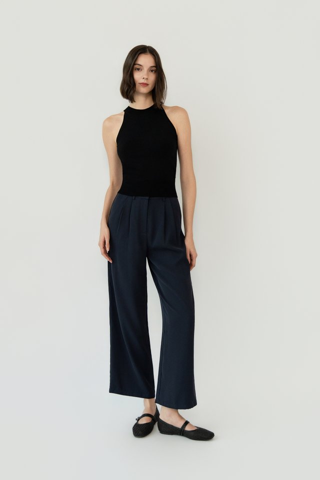 HIGH NECK KNIT TOP BLACK