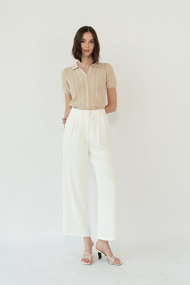 HIGH WAIST TROUSERS WHITE