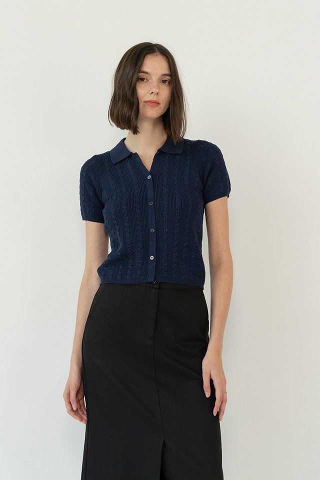 KNIT POLO SHIRT MIDNIGHT
