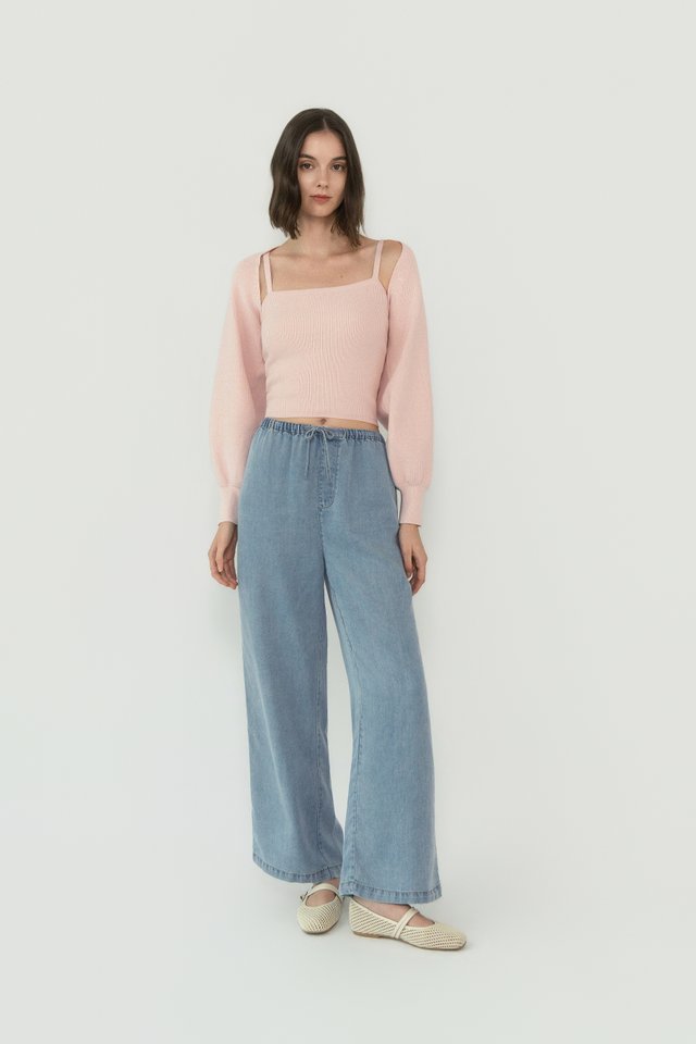 KNIT CARDIGAN SET SWEETPEA PINK