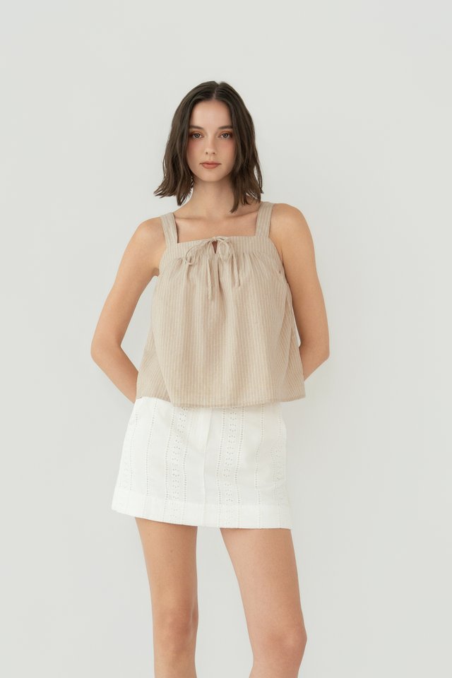 LINEN TENT TOP SAND STRIPES