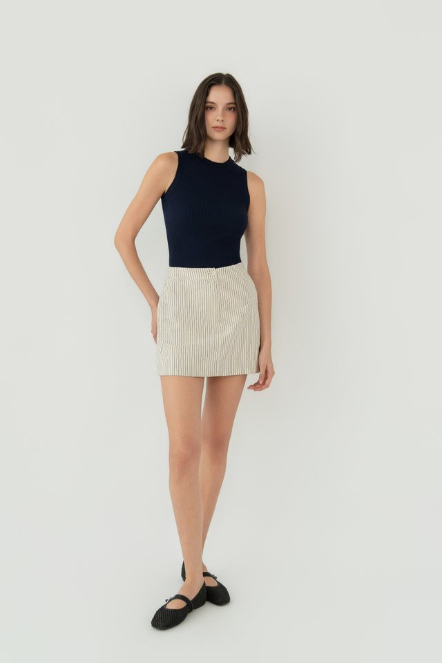 POCKET SKORT CREAM STRIPES