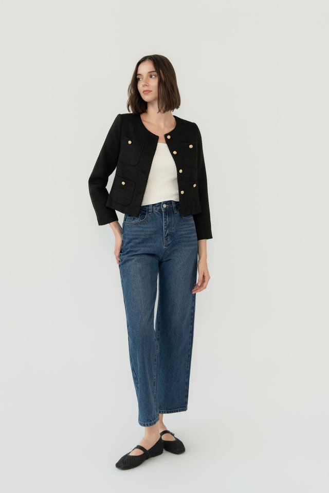 POCKET TWEED JACKET BLACK