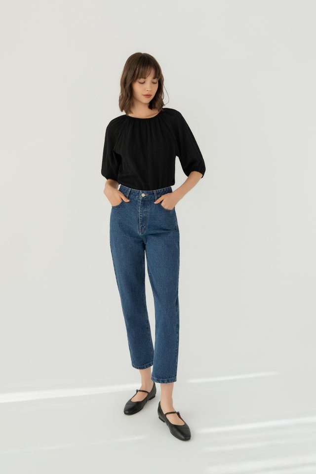BALLOON SLEEVE SHIRT BLACK
