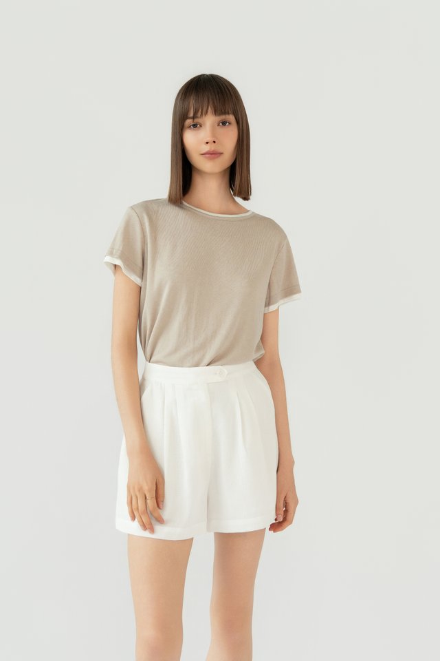 CONTRAST TRIM TEE OAT