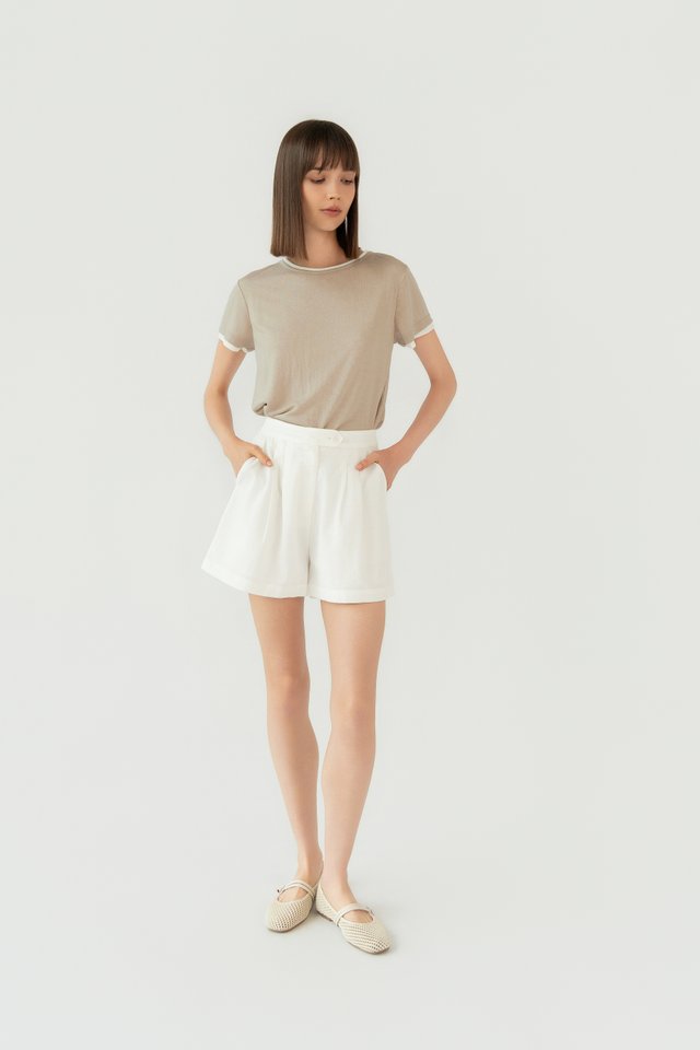 CONTRAST TRIM TEE OAT