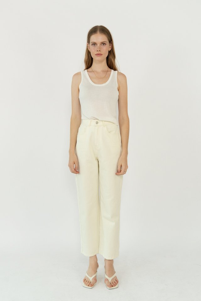 FELIX STRAIGHT LEG DENIM JEANS ECRU