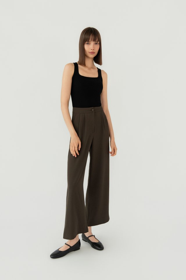 RIBBED KNIT TANK TOP BLACK