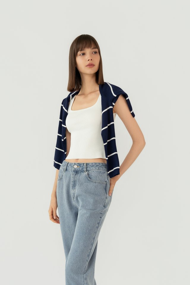 RIBBED KNIT TANK TOP WHITE
