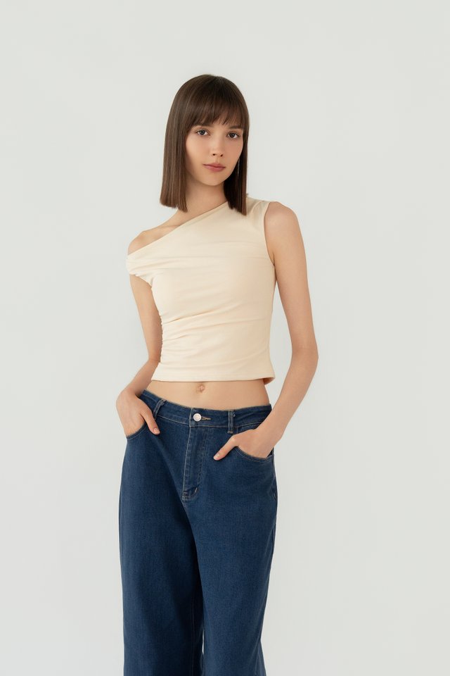 TWIST SHOULDER TOP ECRU