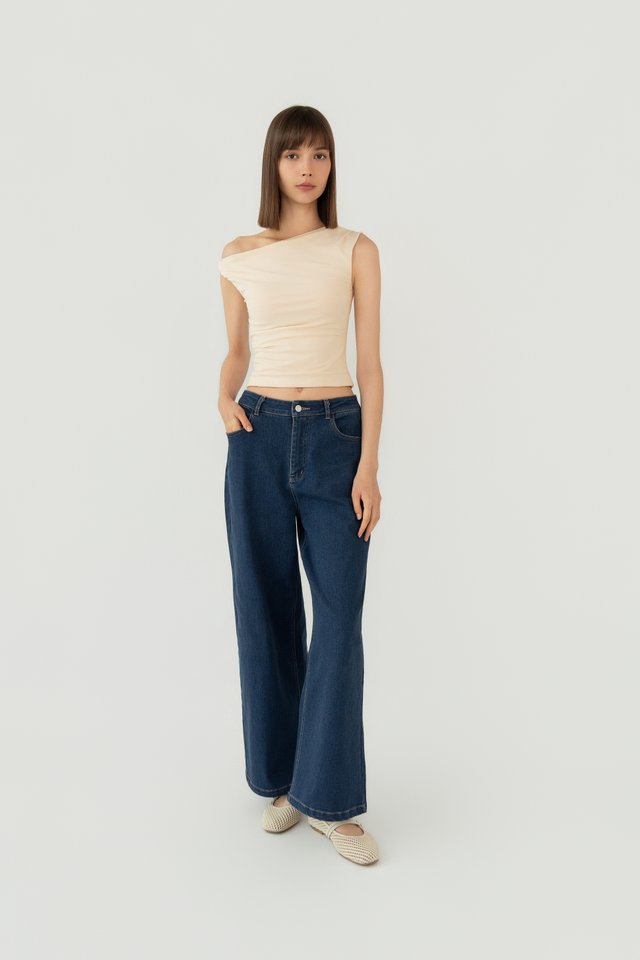 TWIST SHOULDER TOP ECRU