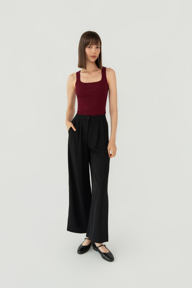 WIDE LEG TROUSERS BLACK