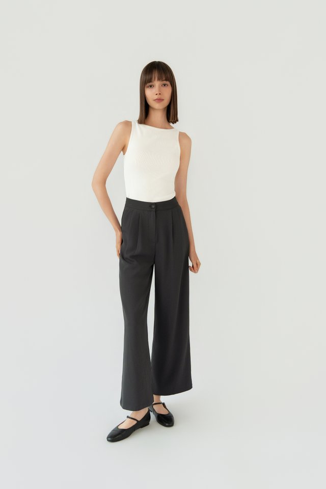 WIDE LEG TROUSERS SLATE
