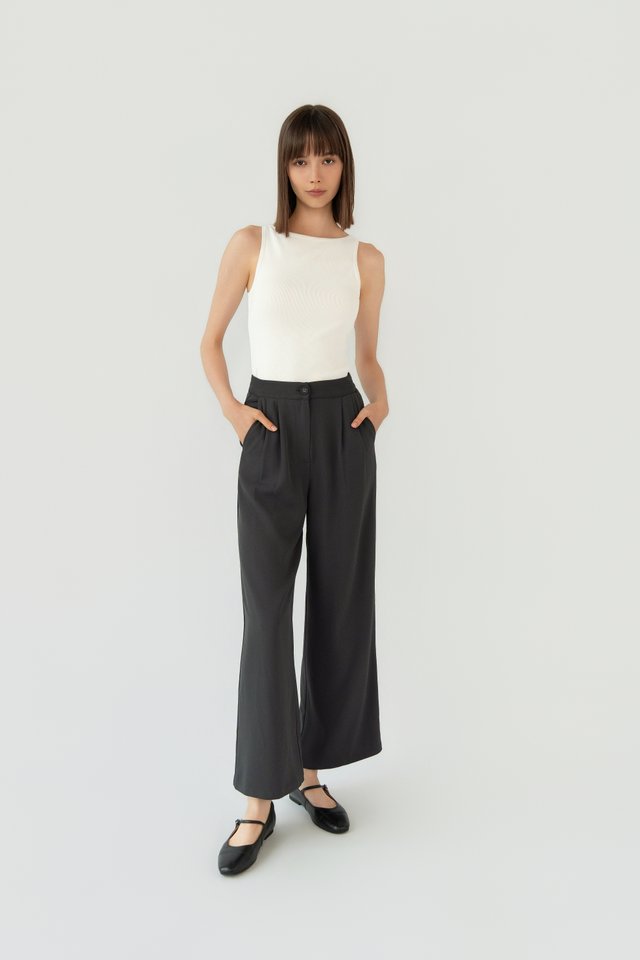 WIDE LEG TROUSERS SLATE