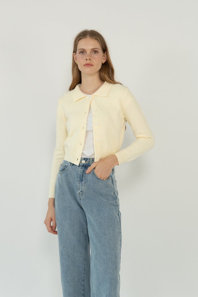 COLLARED CARDIGAN CREAM