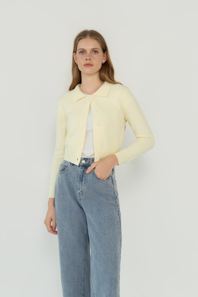 COLLARED CARDIGAN CREAM