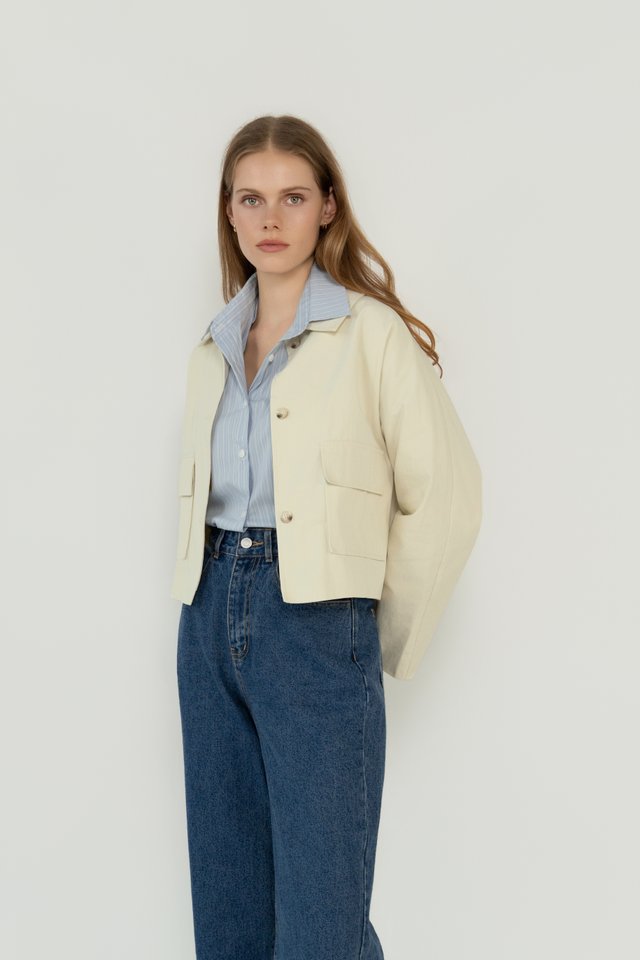 COTTON POCKET JACKET BEIGE