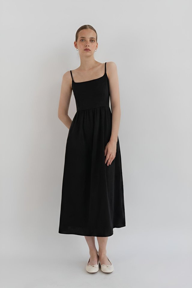 GERMAINE BOW RIBBON DRESS BLACK