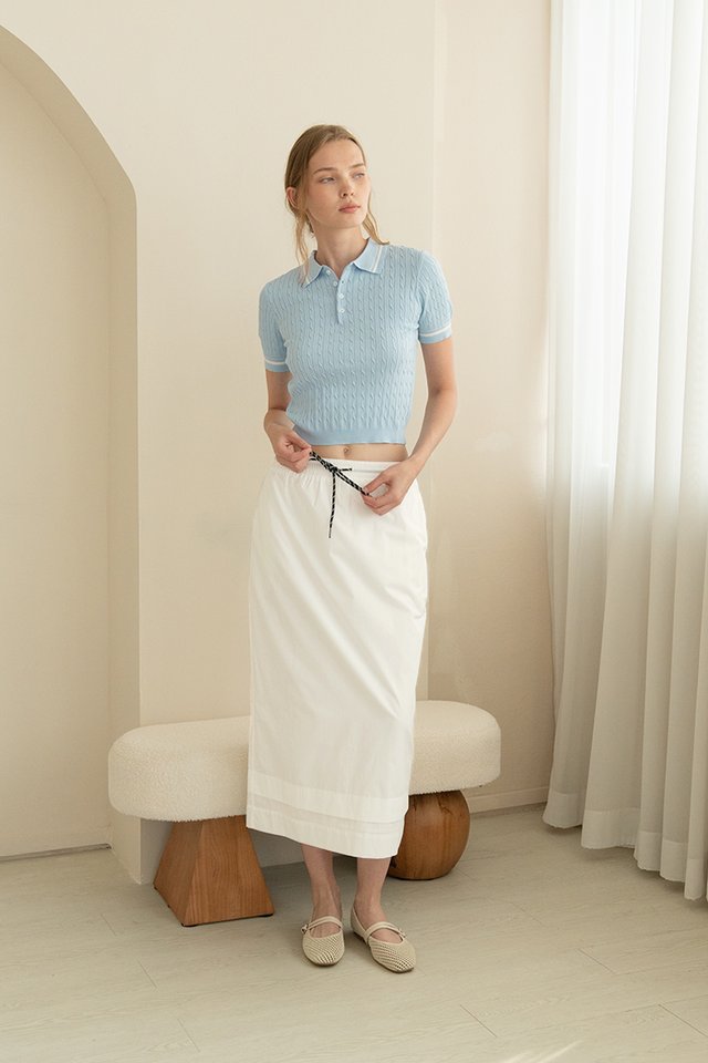JULIE DRAWSTRING SKIRT WHITE
