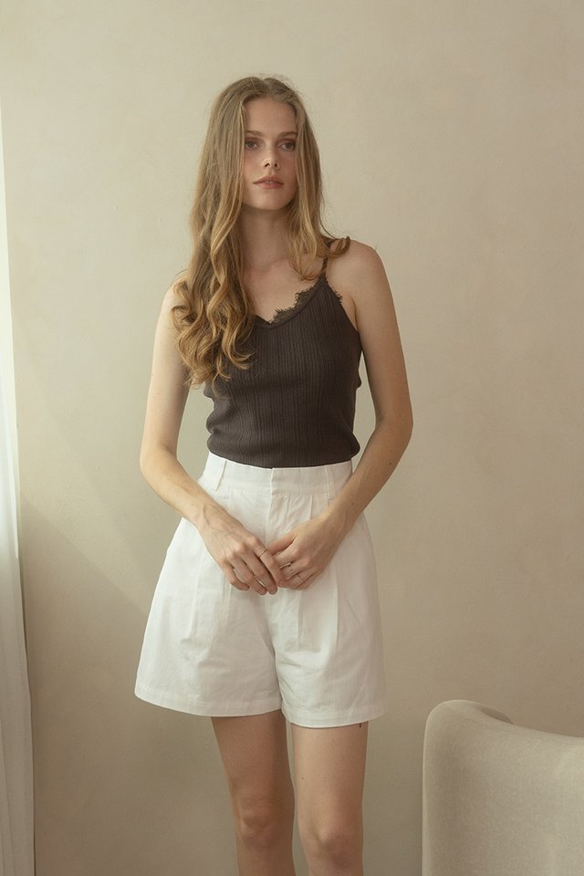 LACE CAMISOLE TOP CHOCOLATE