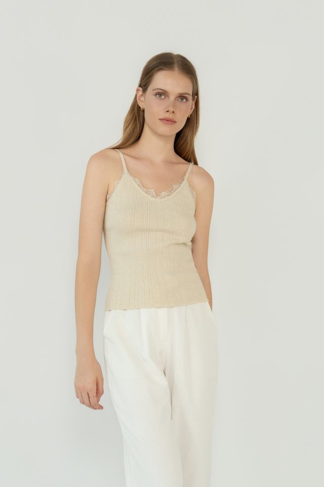 LACE CAMISOLE TOP COCONUT