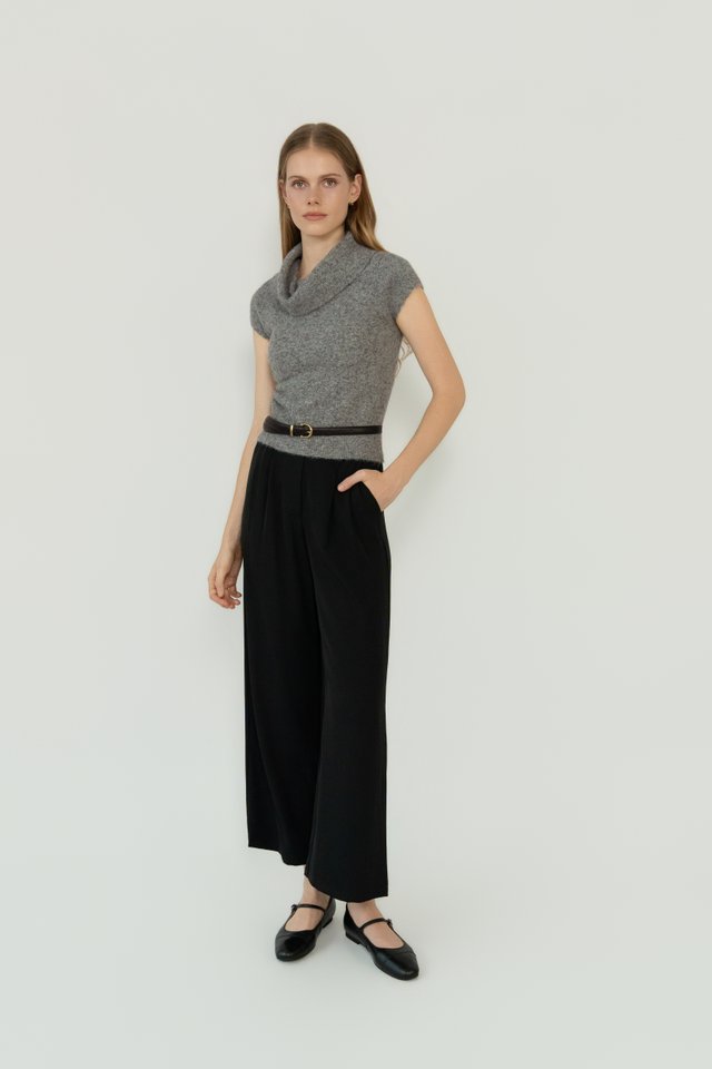 OFF SHOULDER WOOL TOP GREY