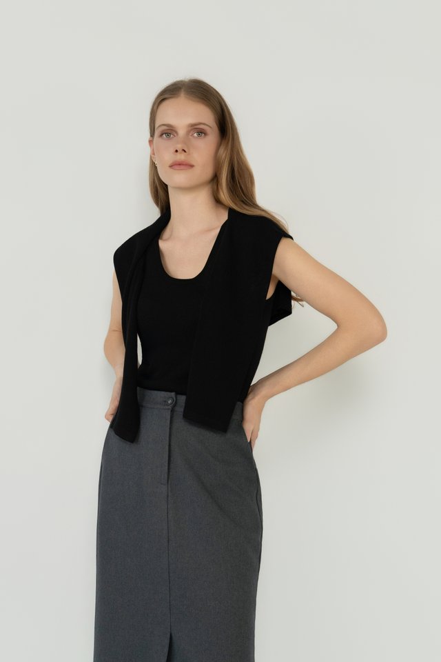 RELAXED KNIT TANK BLACK